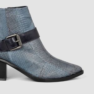 Blue snake skin All Saints Python Booties